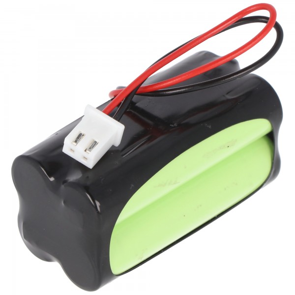 Batterie d'éclairage de secours NiMH 4.8V 600mAh F2x2 Micro AAA avec câble et prise 100mm, remplace Fischer AW-0480-0080-AAA-NM01
