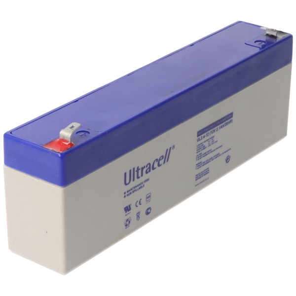 Batterie au plomb Ultracell UL2.4-12 12 volts 2,4 Ah, Faston 187, 4,8 mm