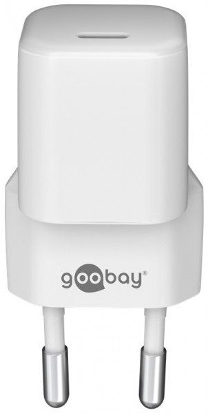 Goobay USB-C™ PD (Power Delivery) chargeur rapide nano (20 W) blanc - adapté aux appareils avec USB-C™ (Power Delivery) tels que l'iPhone 12
