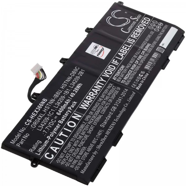 Batterie pour ordinateur portable HP EliteBook X360 830 G6, type OR04XL, HSTNN-DB9C - 7,7V - 6400 mAh