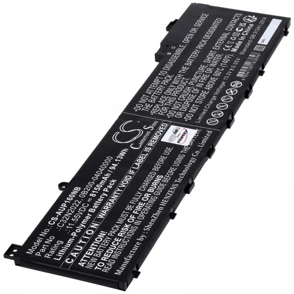 Batterie pour Asus VivoBook Pro 16X, type C32N2022 - 11,55V - 8150 mAh