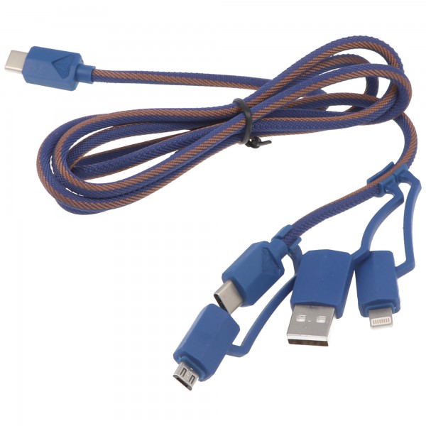 Câble de charge USB 3A USB-PDC-3 Câble de données et de charge USB multifonction 1,2 mètres jusqu'à 3A max.65W