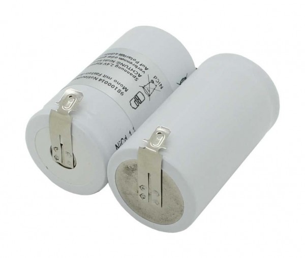 Batterie lumière de secours NiCd 2.4V 4500mAh F1x2 Mono D avec connecteur Faston adapté pour batterie 2.4V
