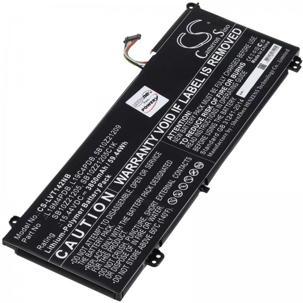 Batterie pour ordinateur portable Lenovo ThinkBook 14s Yoga, type L19C4PDB - 15,44V - 3850 mAh