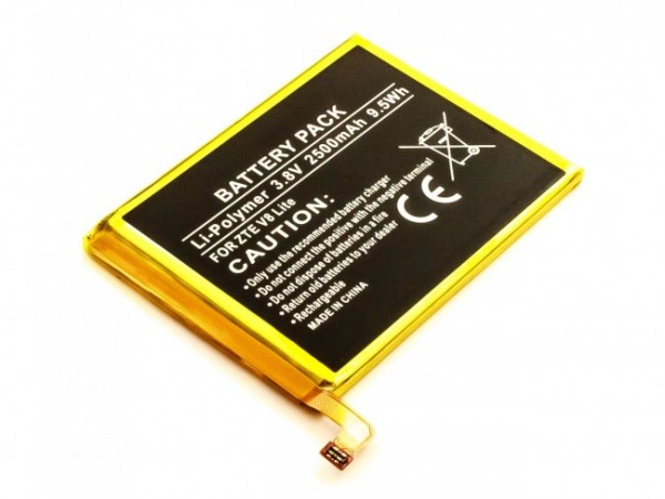 Batterie pour ZTE V8 Lite, Li-Polymer, 3.8V, 2500mAh, 9.5Wh, intégrée, sans outil