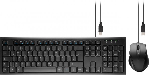 Ensemble clavier et souris USB, ensemble clavier et souris, câblé avec connexion USB, clavier QWERTY avec disposition du clavier allemand