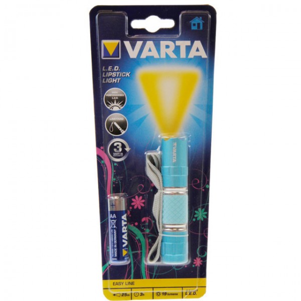 Varta LED Lipstick Light lampe de poche LED élégante et pratique, couleurs assorties, rose ou turquoise