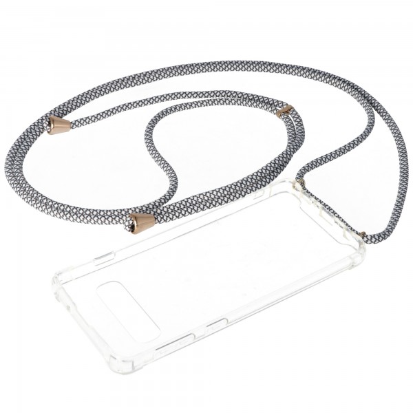 Etui pour collier pour Samsung Galaxy S10, étui pour smartphone avec cordon gris, blanc à suspendre