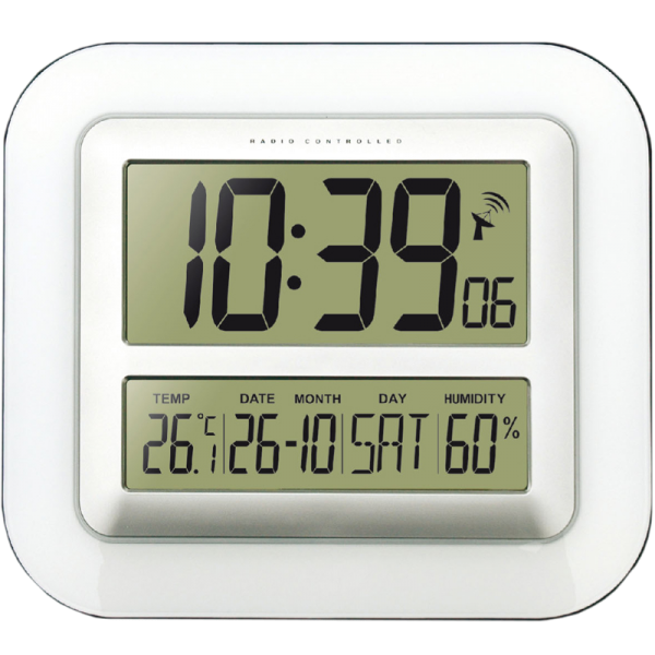 WS 8006 - horloge murale radio avec affichage de la température et de l'humidité