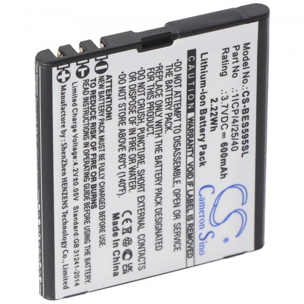 Batterie adaptée pour Bea-fon SL495, Bea-fon SL595, Bea-fon SL595 Plus, 3.7V, 600mAh