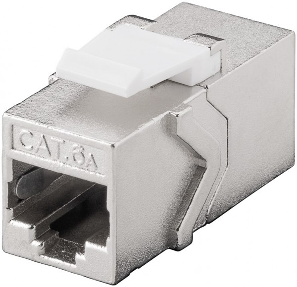 Goobay Keystone Module RJ45 couplage/connecteur CAT 6A, STP - largeur 14,7 mm, 2x prise RJ45 (8P8C)