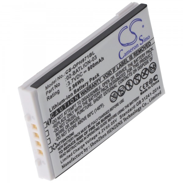 Batterie adaptée pour Opticon OPL-7724, OPL-7734, OPL-9700, OPL-9712, OPL-9713, OPL-9723, OPL-9724, OPL-9725, OPL-9727, OPL-9728, 02-BATLION-03, 11267, ORBLIOP0012