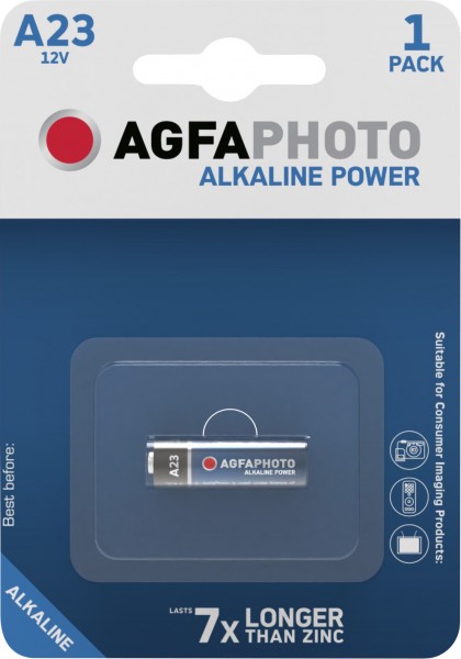 Batterie alcaline Agfaphoto, MN21, V23GA, alimentation 12 V, blister de vente au détail (paquet de 1)