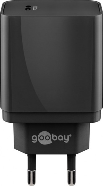 Chargeur rapide Goobay USB-C™ PD (Power Delivery) (25W) noir - convient aux appareils avec USB-C™ (Power Delivery) tels que Samsung Galaxy S21, S20