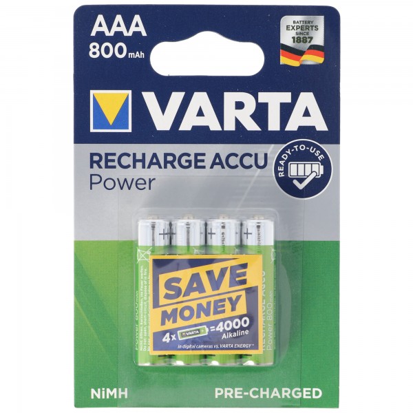 VARTA Ready2use Batterie Micro / AAA 56703 Paquet de 4