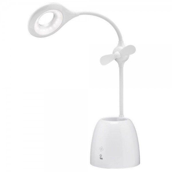 Lampe de bureau à LED avec mini ventilateur et stylo