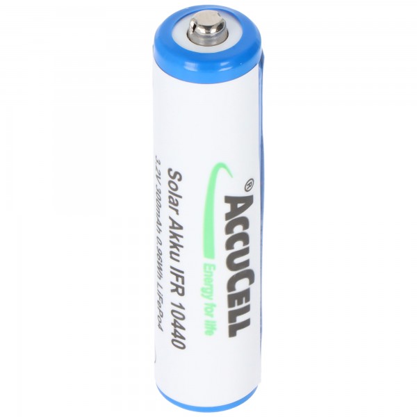 Lithium batterie IFR 10440 200mAh LiFePo4 de batterie solaire de 3,2 volts, batterie AAA solaire de 3,2 volts avec la tête 44.1 x 10.1mm non protégée
