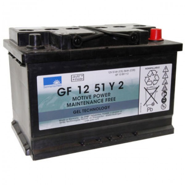 Batterie Exide Dryfit GF12051Y2 au plomb avec A-Pol 12V, 51000mAh
