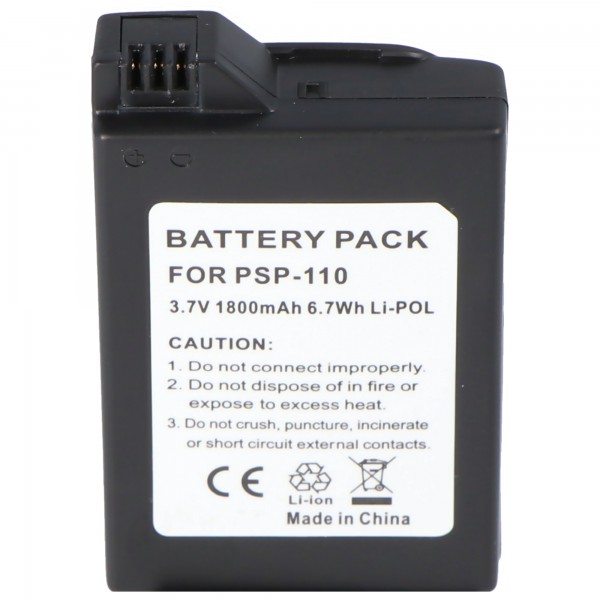 Batterie Li-Ion - 1800mAh (3.7V) - pour consoles de jeux telles que Sony PSP-110, PSP-280G