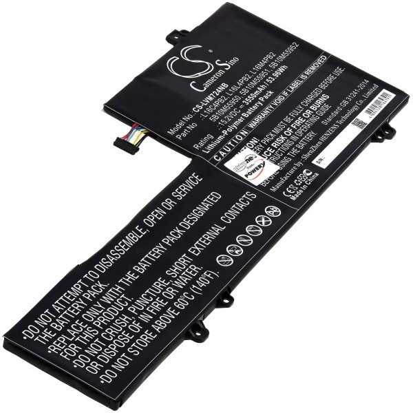 Batterie pour ordinateur portable Lenovo IdeaPad 720s-14IKB, Xiaoxin Air Pro, V720-14, type L16L4PB2 - 15,2V - 3550 mAh