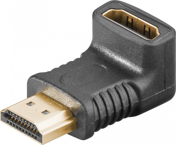 Adaptateur coudé Goobay HDMI™, plaqué or - prise HDMI™ (type A) > fiche HDMI™ (type A) 270°