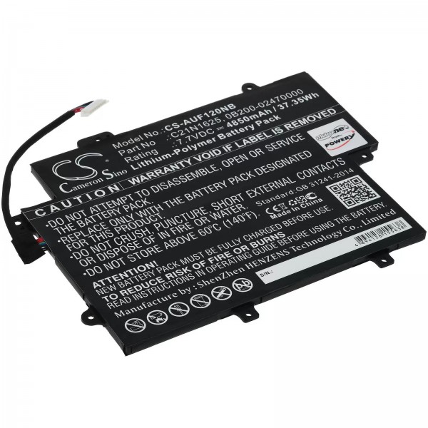 Batterie pour ordinateur portable Asus VivoBook Flip 12 TP203NA-BP027TS, type C21N1625 et autres - 7.7V - 4850 mAh