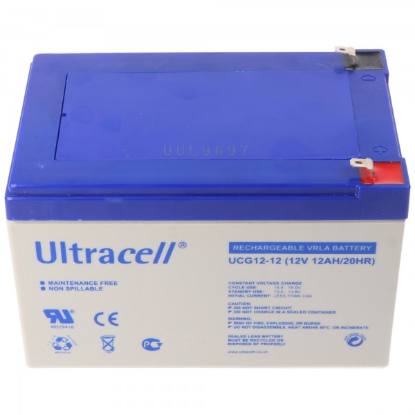 Ultracell UCG12-12 12V 12Ah batterie plomb-acide AGM plomb-gel à décharge profonde