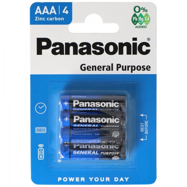 Panasonic General Purpose Micro R03BE 4BP 4 pièces AAA R03 sous blister