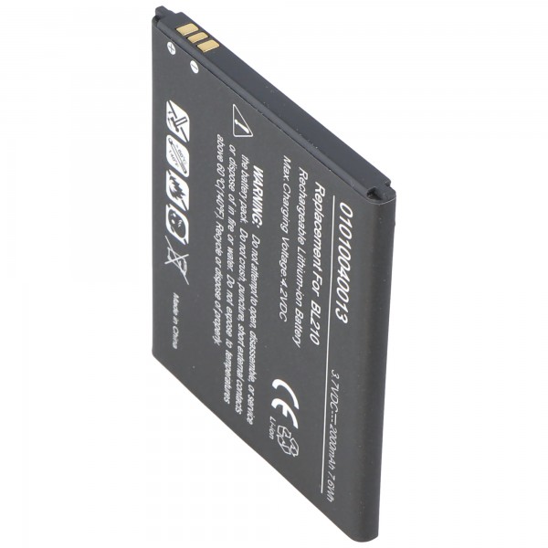 Batterie pour Lenovo BL210, Li-ion, 3.7V, 2000mAh, 7.6Wh