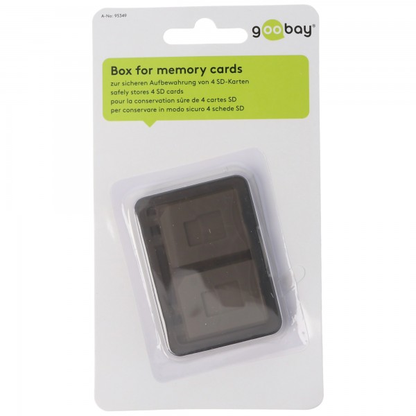 Boîte de stockage pour jusqu'à 4 cartes mémoire SD