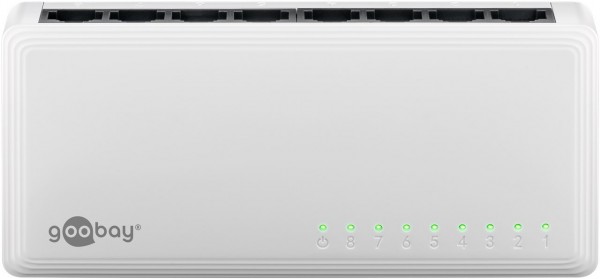 Commutateur réseau Goobay 8 ports Gigabit Ethernet - 8 prises RJ45, négociation automatique, 1000 Mbit/s