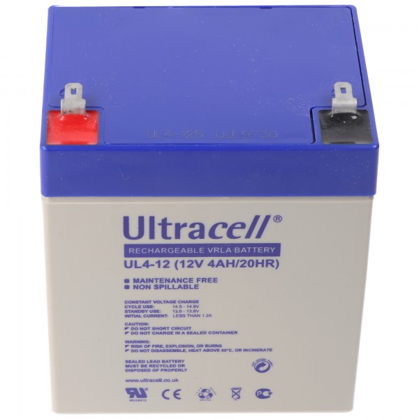 Batterie au plomb Ultracell UL4-12 12V 4Ah Batterie au plomb AGM