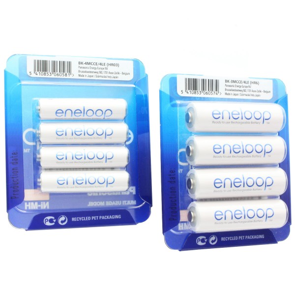 Sanyo eneloop Combi Pack 4x AA Mignon + 4x piles AAA Micro, nouvelles chez Panasonic