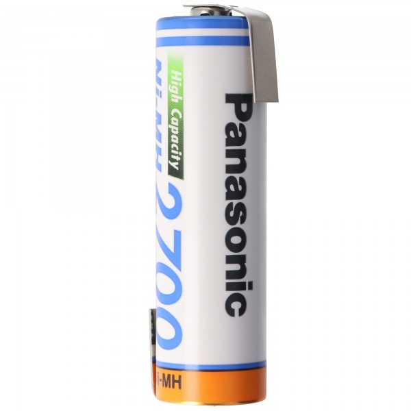 Batterie rechargeable HR-3U 2700mAh Panasonic Mignon AA NiMH avec languette à souder en forme de Z
