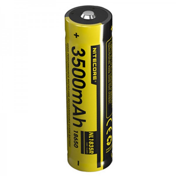 Batterie Li-ion Nitecore 18650 3,6 volts, 3500mAh Dimensions 68x18,3 mm avec port de charge micro-USB, NL1835R NC-18650 / 35R