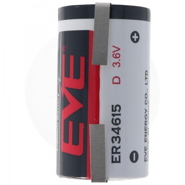 EVE ER34615 DS EVE Numéro de fabrication: ER34615DSEVE 3,6 Volt 19000mAh avec cosses à souder en forme de U
