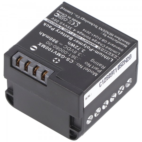 Batterie pour Garmin VIRB XE batterie 010-12256-01, 361-00080-00, GMICP902624