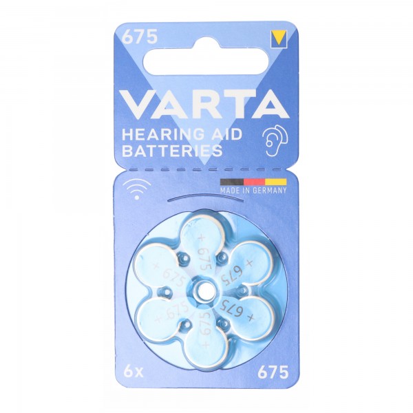 Varta Batterie Zinc Air, 675, 1,4 V, blister de vente au détail (paquet de 6)