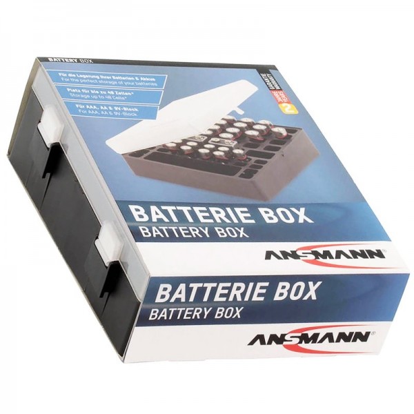 Batterie Ansmann et boîtier de stockage pour jusqu'à 24x AA, 16x AAA, 4x 9V