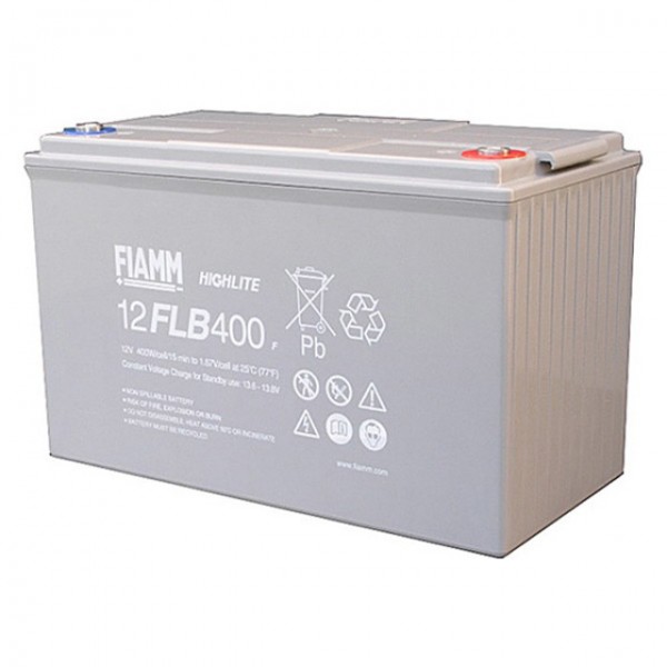 Batterie au plomb Fiamm Highlite 12FLB400 avec connexion à vis M8 12V, 100000mAh