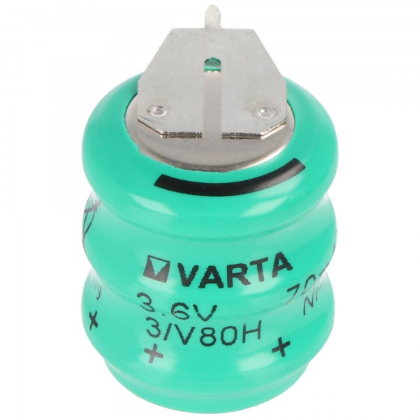 Pilier Varta 3 / V80H 3.6 volts 70mAh avec 1er contact d'impression sur +/-
