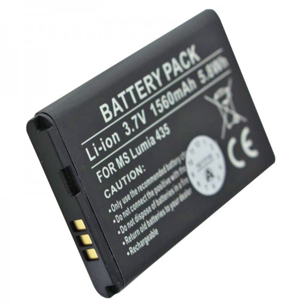 Batterie pour Nokia Lumia 435, Lumia 532 BV-5J max. 1560mAh