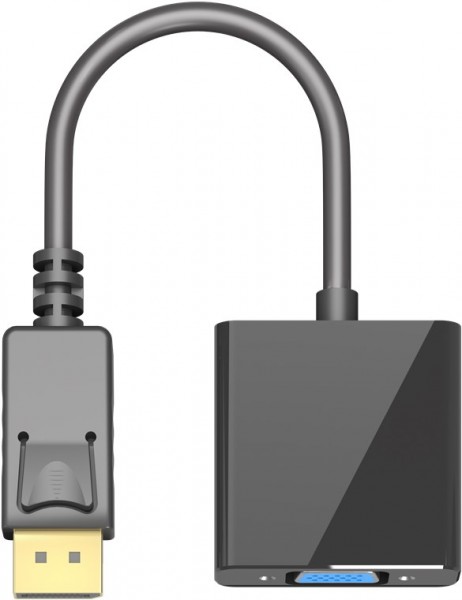 Adaptateur Goobay DisplayPort vers VGA 1.1, 0,15 m - DisplayPort mâle > VGA femelle (15 broches)