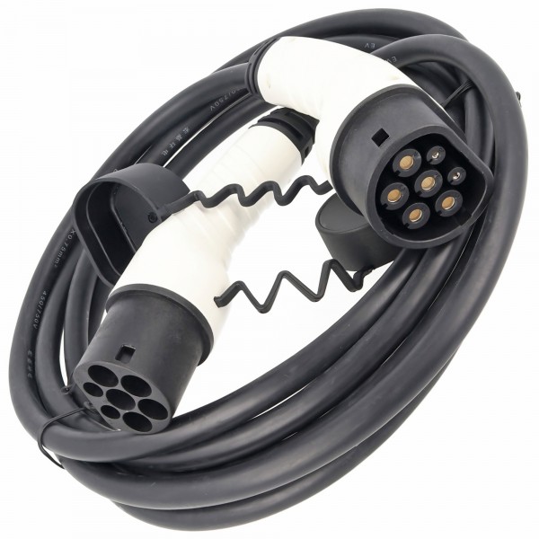 Câble de charge pour voitures électriques connexion type 2 au type 2 norme UE 62196