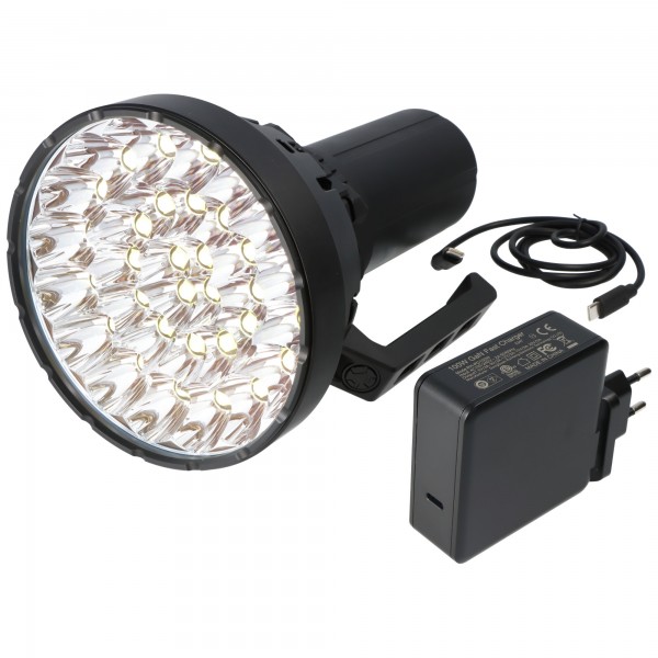 Lampe de poche LED Imalent MS32 avec 200 000 lumens, portée de faisceau de 1 618 mètres, 32 pièces CREE XHP70.2, avec nouveau système de refroidissement, y compris batterie Li-Ion