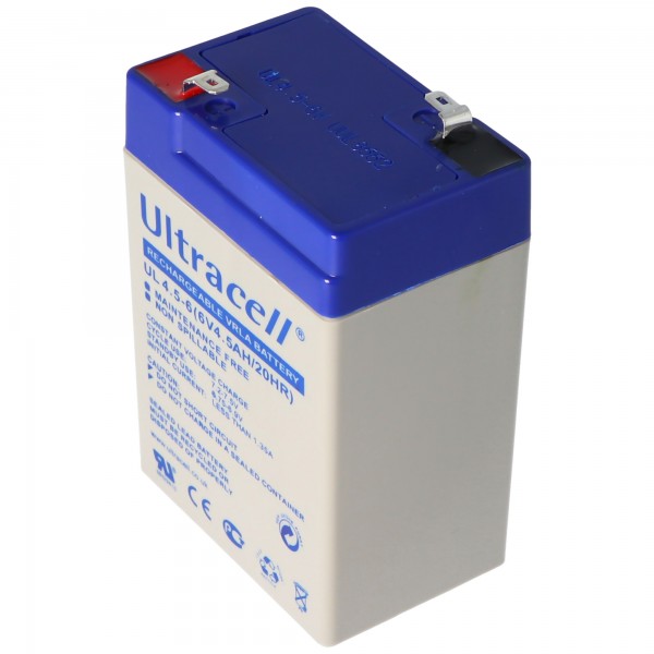 Batterie au plomb Ultracell UL 4.5-6 avec contacts Faston 4.8mm