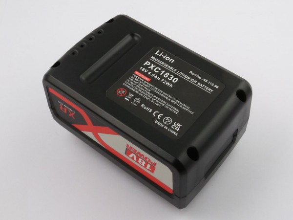 Batterie adaptée pour Einhell PXBP-300, PXBP-600, Li-ion, 18V, 4000mAh, 72Wh