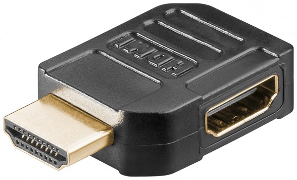 Adaptateur Goobay HDMI™, plaqué or - Prise HDMI™ (type A) > Fiche HDMI™ (type A) 90°