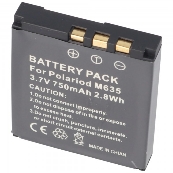 Batterie pour Polaroid M635, Li-ion, 3.7V, 750mAh, 2.8Wh