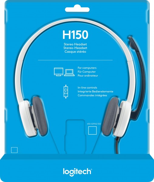 Logitech Headset H150, audio, stéréo blanc, vente au détail